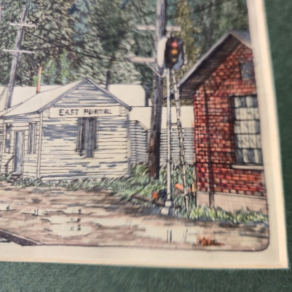 Ron Wiebe XL "East Portal" Framed PNW Railroad Art Print Vintage Train Station - Picture 4 of 9